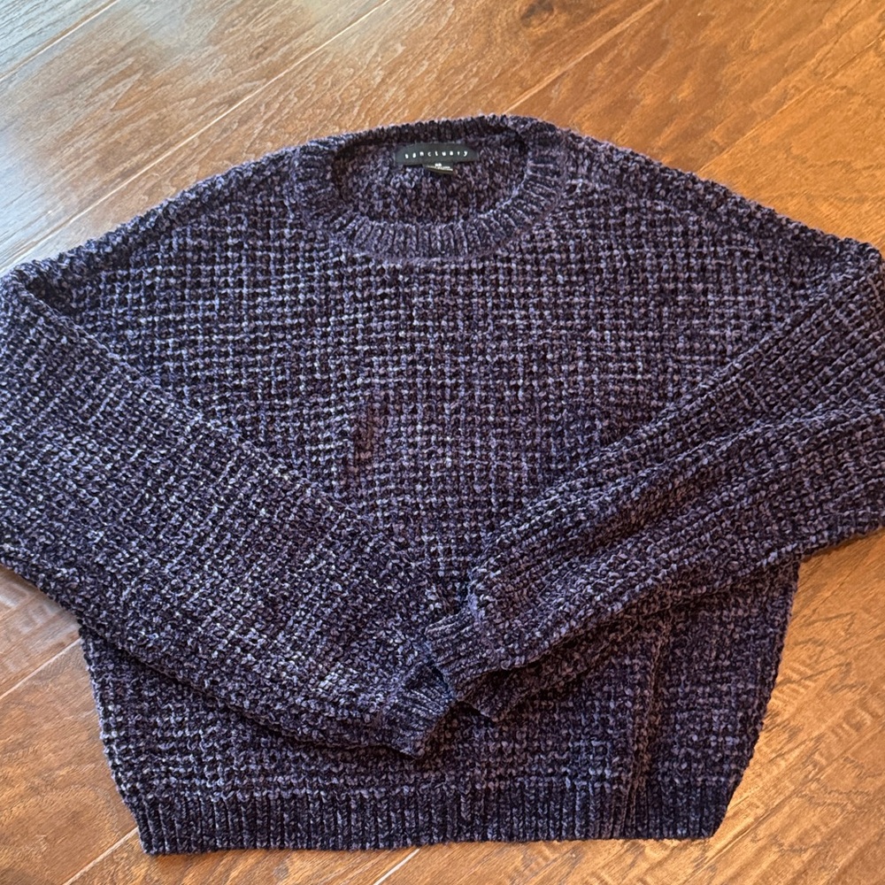 Sanctuary Textured Knit Sweater in Deep Purple